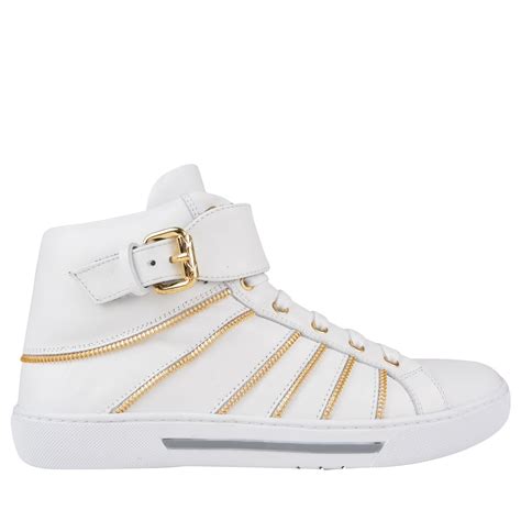 versace shoes high tops|Versace zipped high top sneakers.